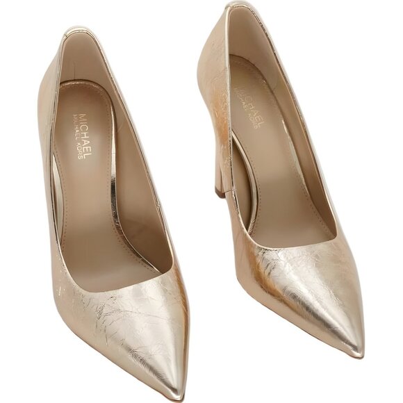 Michael Kors Amara Pointed Toe Pumps Pale Gold Metallic 6M - Picture 1 of 6